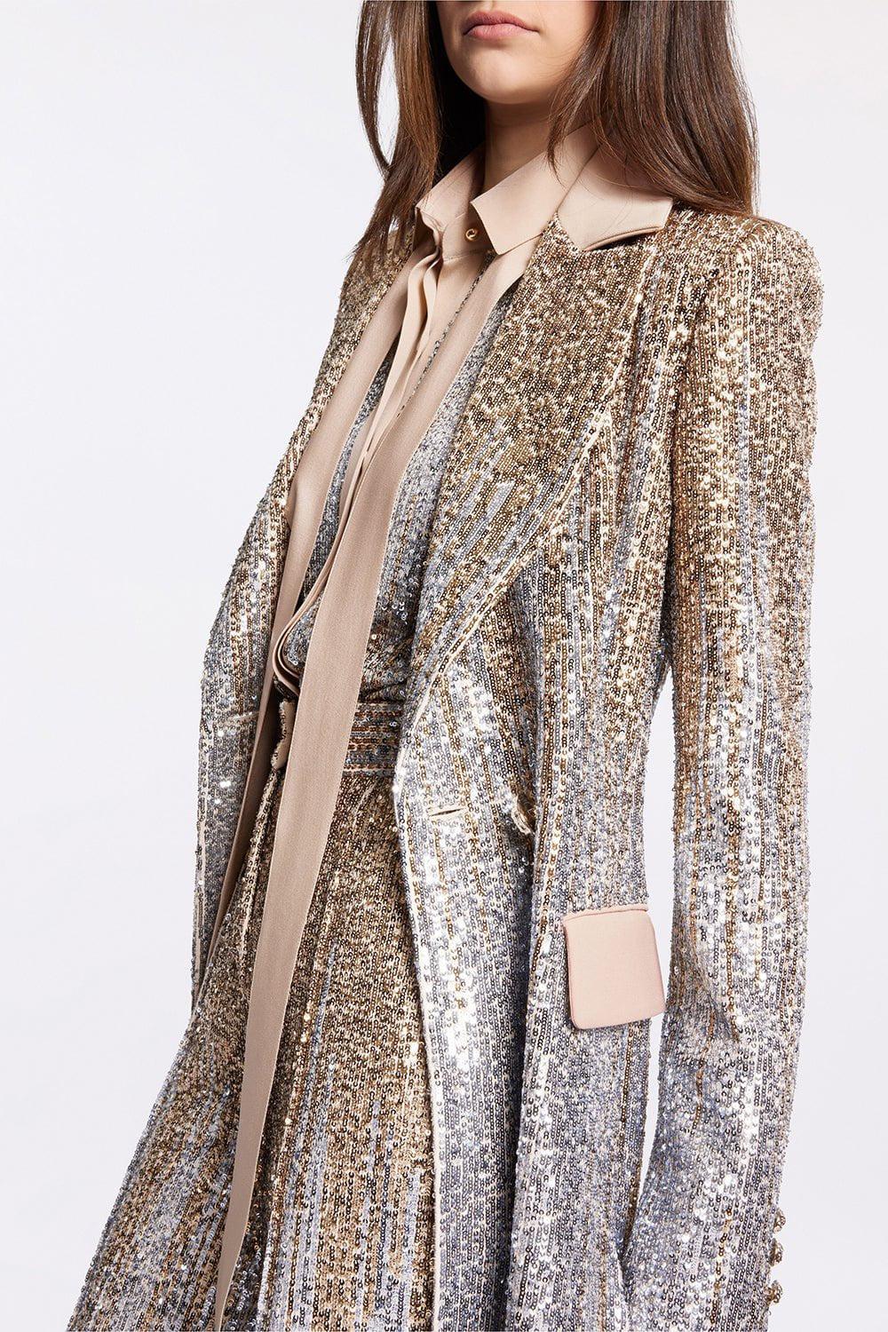 ELIE SAAB-Sequin Embroidered Coat-