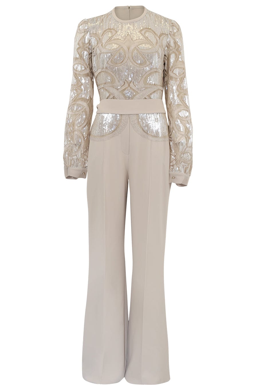 ELIE SAAB-Yarn Embroidered Jumpsuit-CASTLE WALL