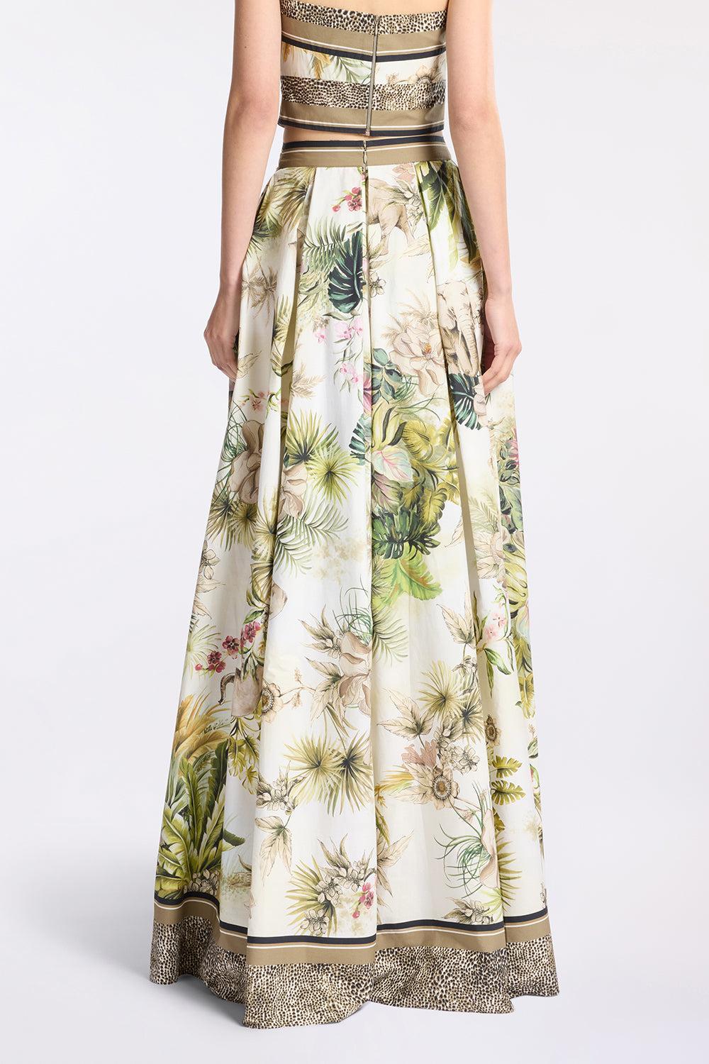 Printed Cotton Long Skirt-FOULARD-36-CLOTHINGSKIRTMAXI-ELIE SAAB