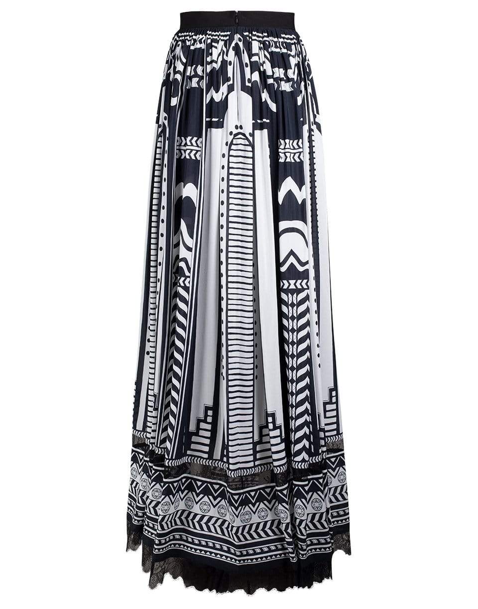 ELIE SAAB-Printed Silk Long Skirt-
