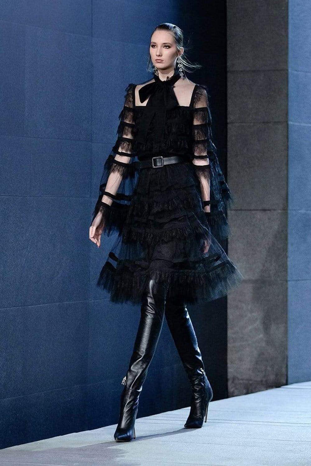 ELIE SAAB-Tulle And Lace Blouse-