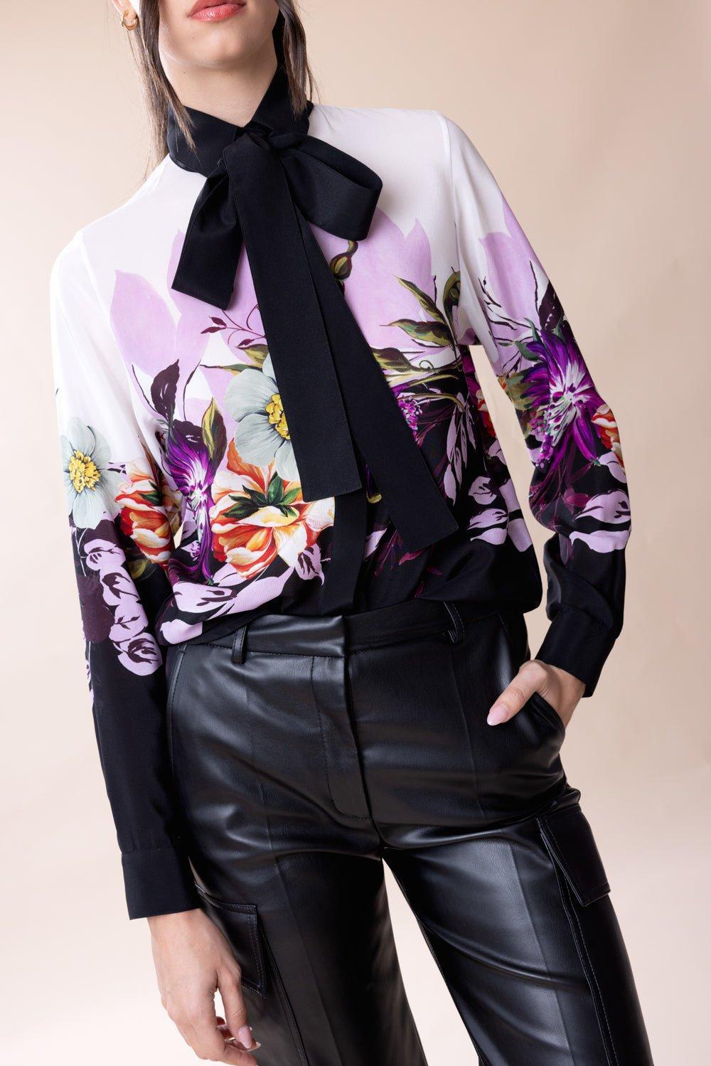 ELIE SAAB-Long Sleeve Floral Shirt-