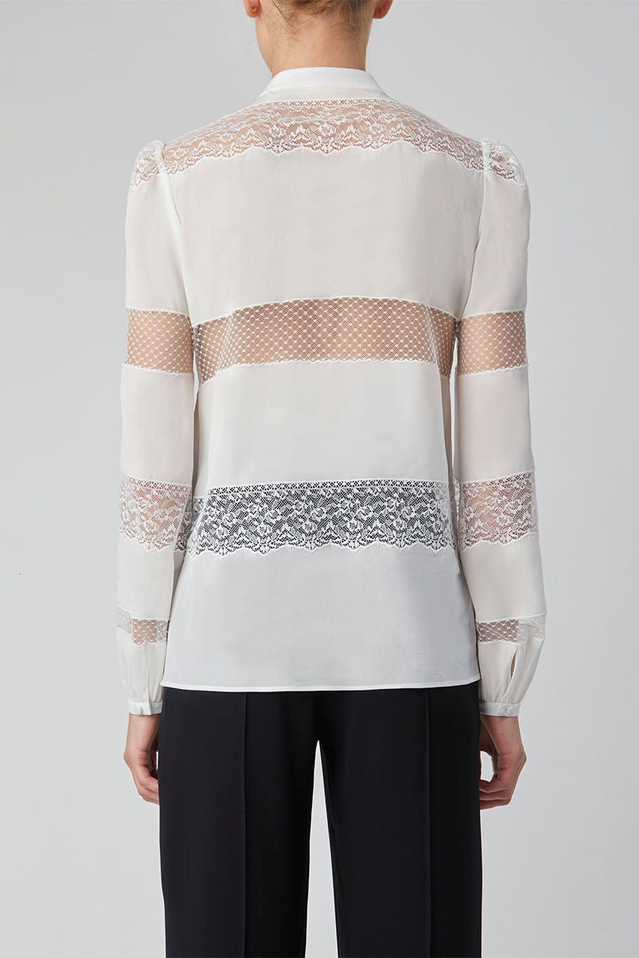 ELIE SAAB-Crepe De Chine Lace Shirt-