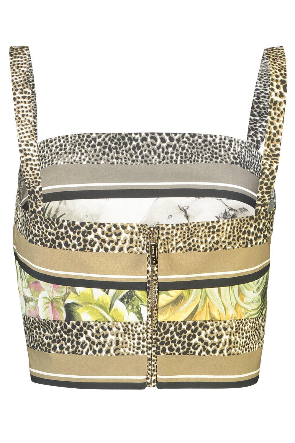 Printed Cotton Crop Top-FOULARD-36-CLOTHINGTOPTANK-ELIE SAAB