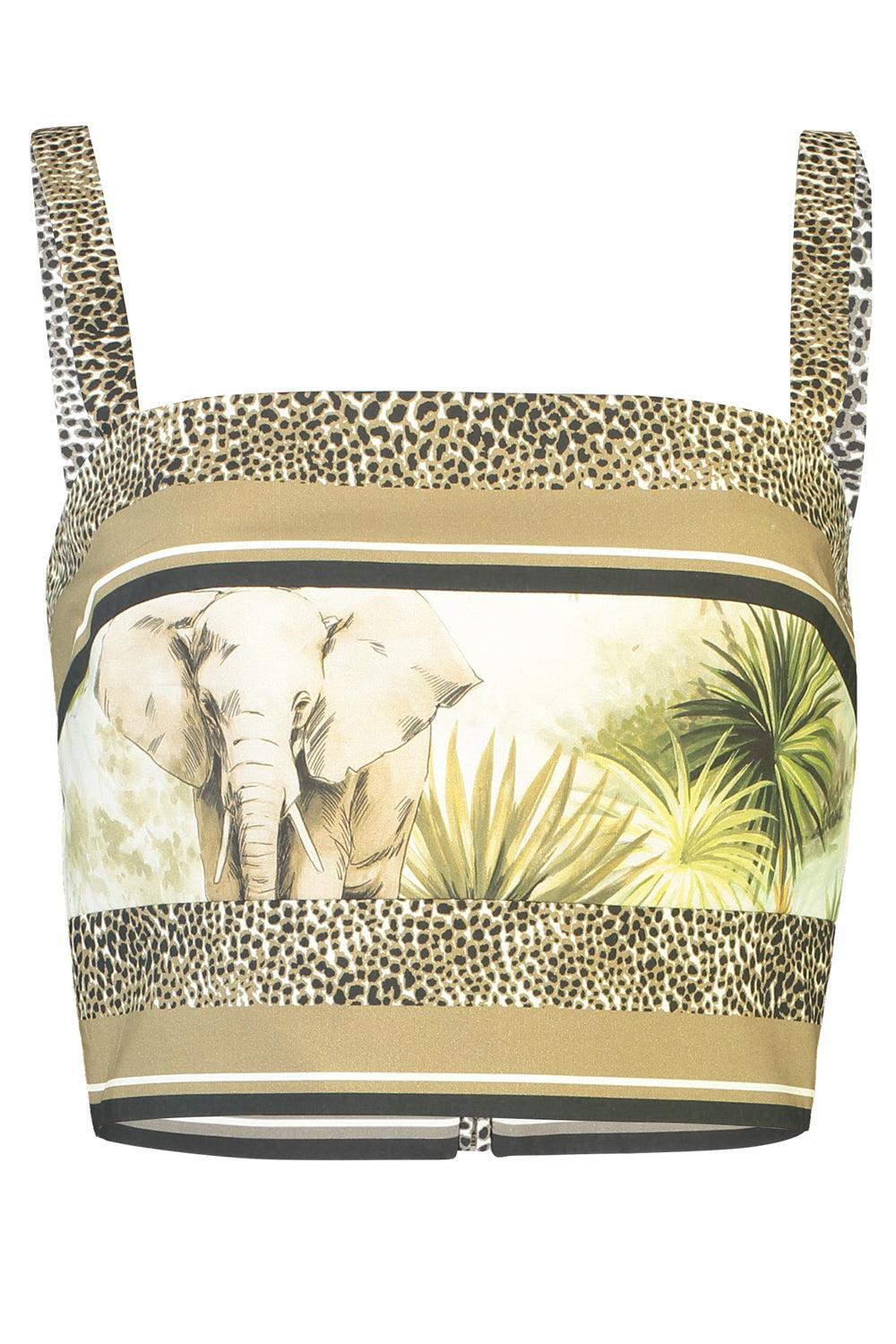 Printed Cotton Crop Top-FOULARD-36-CLOTHINGTOPTANK-ELIE SAAB