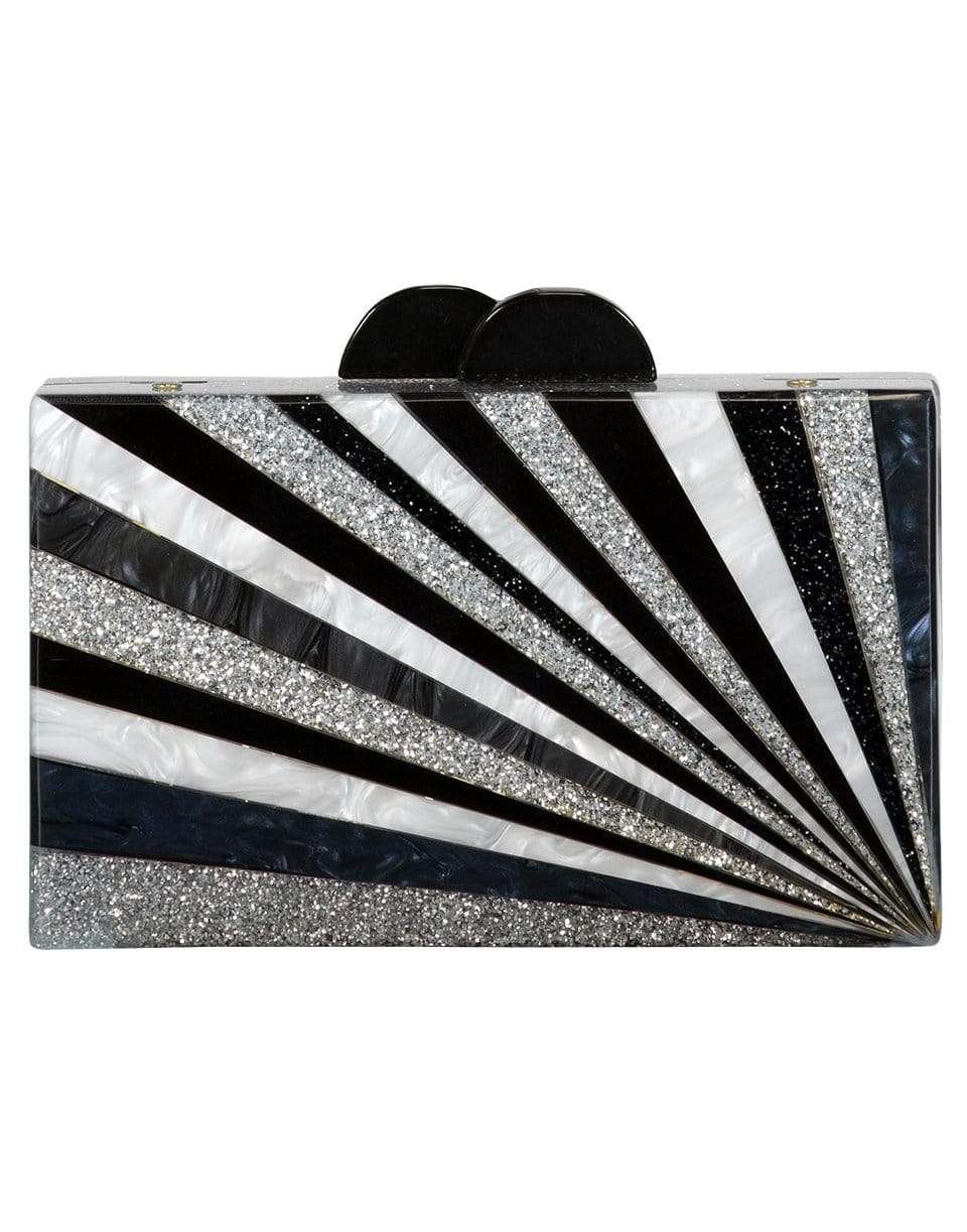 ELIZABETH SUTTON-Sunbeam Glitter Clutch-BLK/WHT