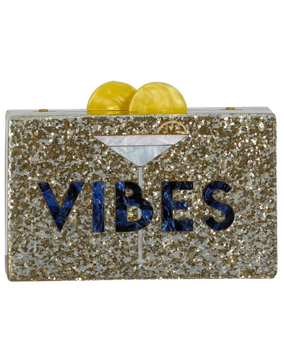 ELIZABETH SUTTON-Sea Vibes Acrylic Glitter Clutch-BLU/YLLW