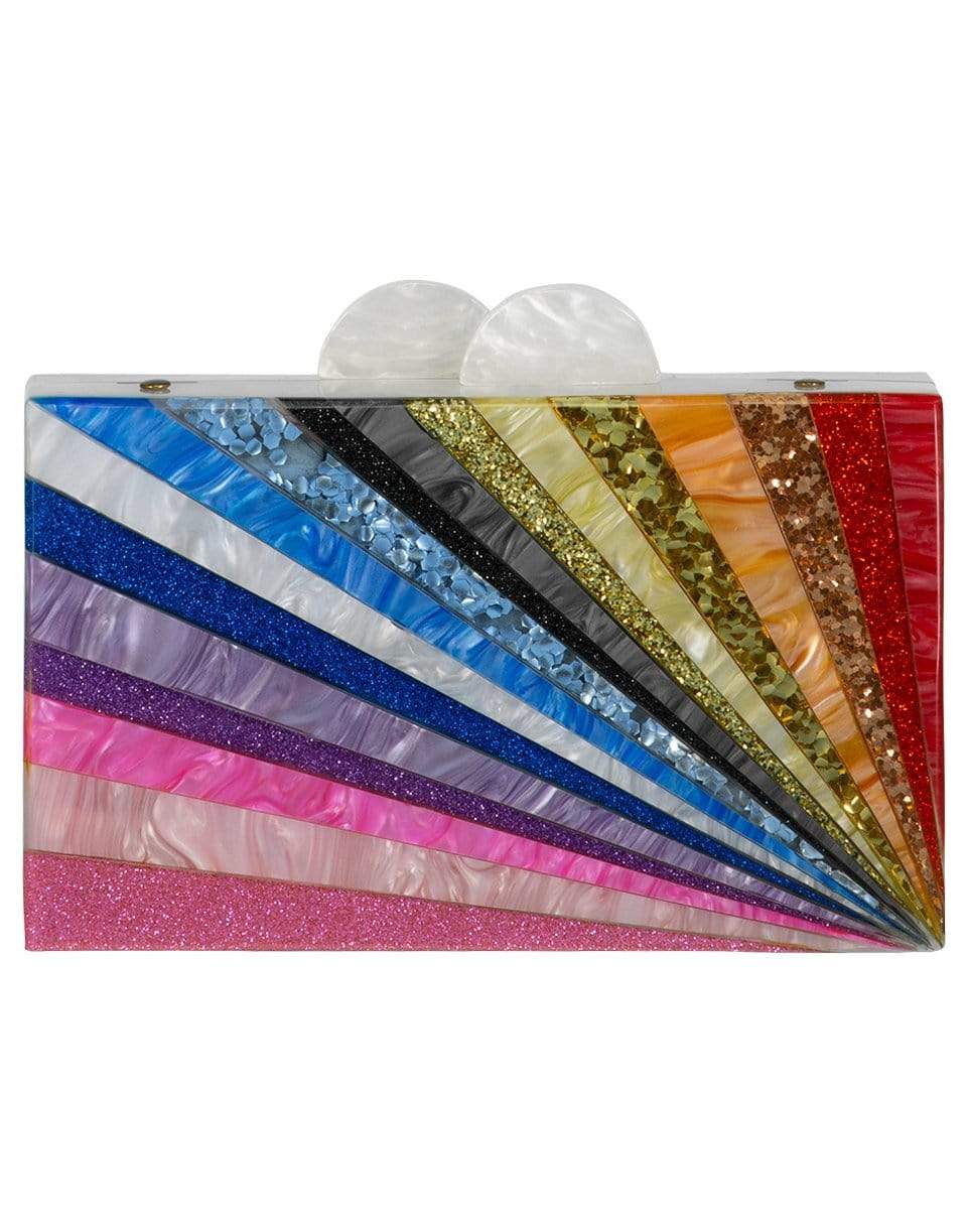 ELIZABETH SUTTON-Glitter Rainbow Starburst Clutch-RAINBOW
