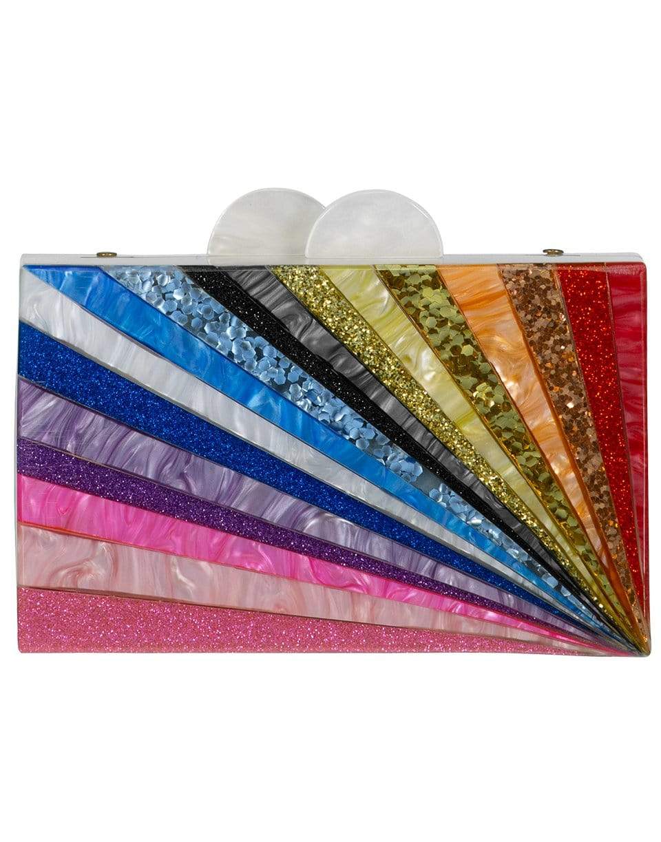 ELIZABETH SUTTON-Glitter Rainbow Starburst Clutch-RAINBOW