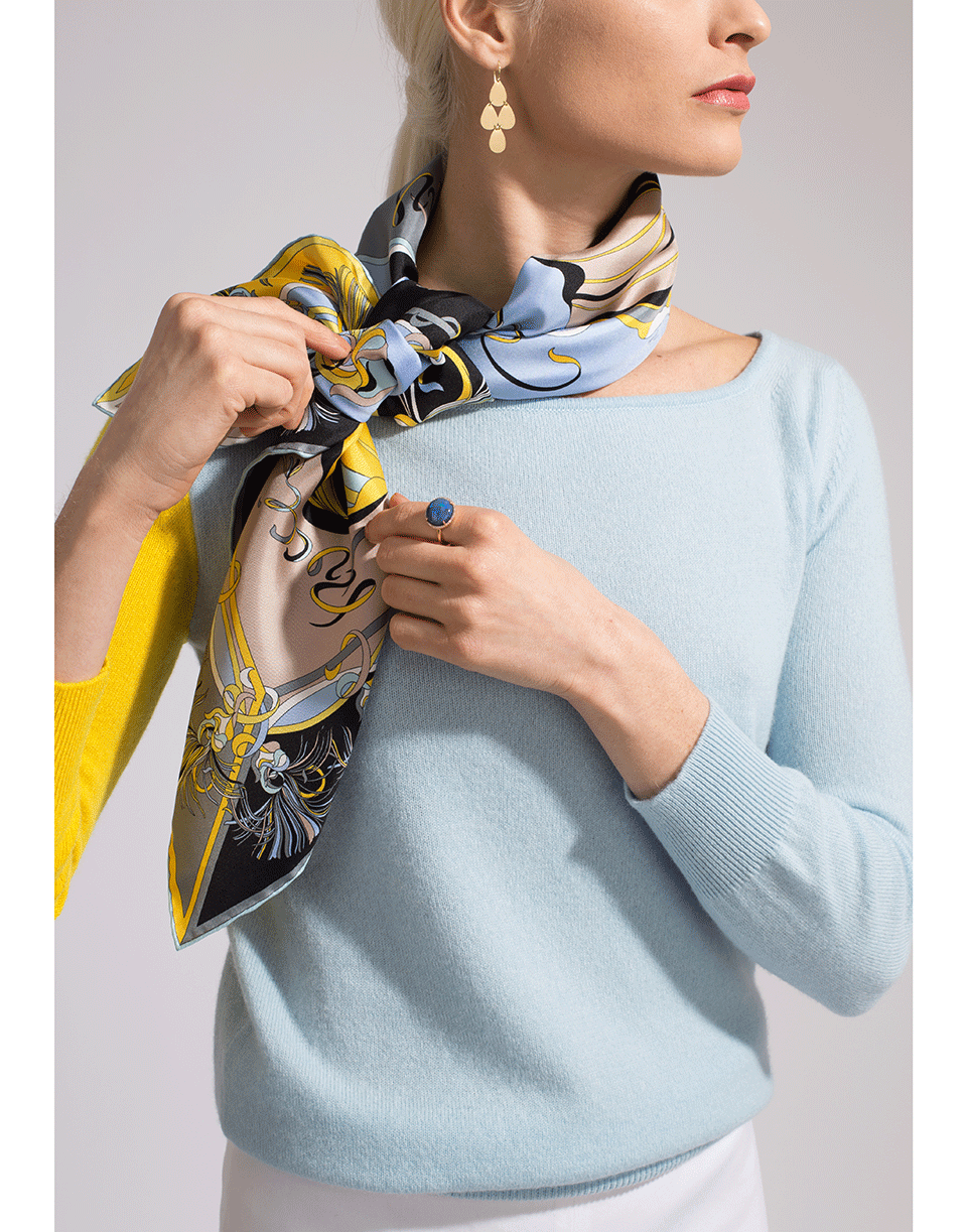 EMILIO PUCCI-Celeste Printed Scarf-CELESTE