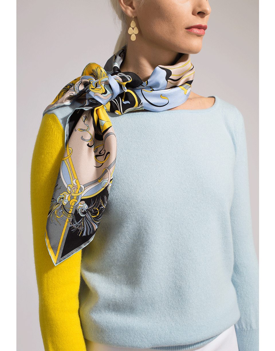 EMILIO PUCCI-Celeste Printed Scarf-CELESTE