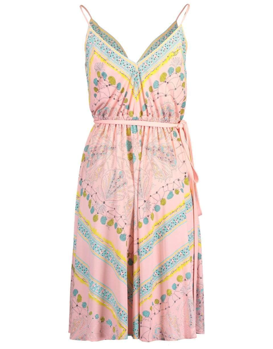 EMILIO PUCCI-Rosa Turchese Print Jersey Wrap Dress-ARANCIO