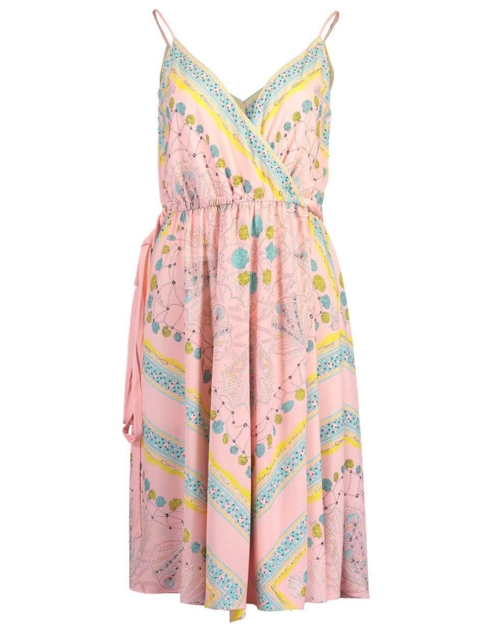 EMILIO PUCCI-Rosa Turchese Print Jersey Wrap Dress-ARANCIO