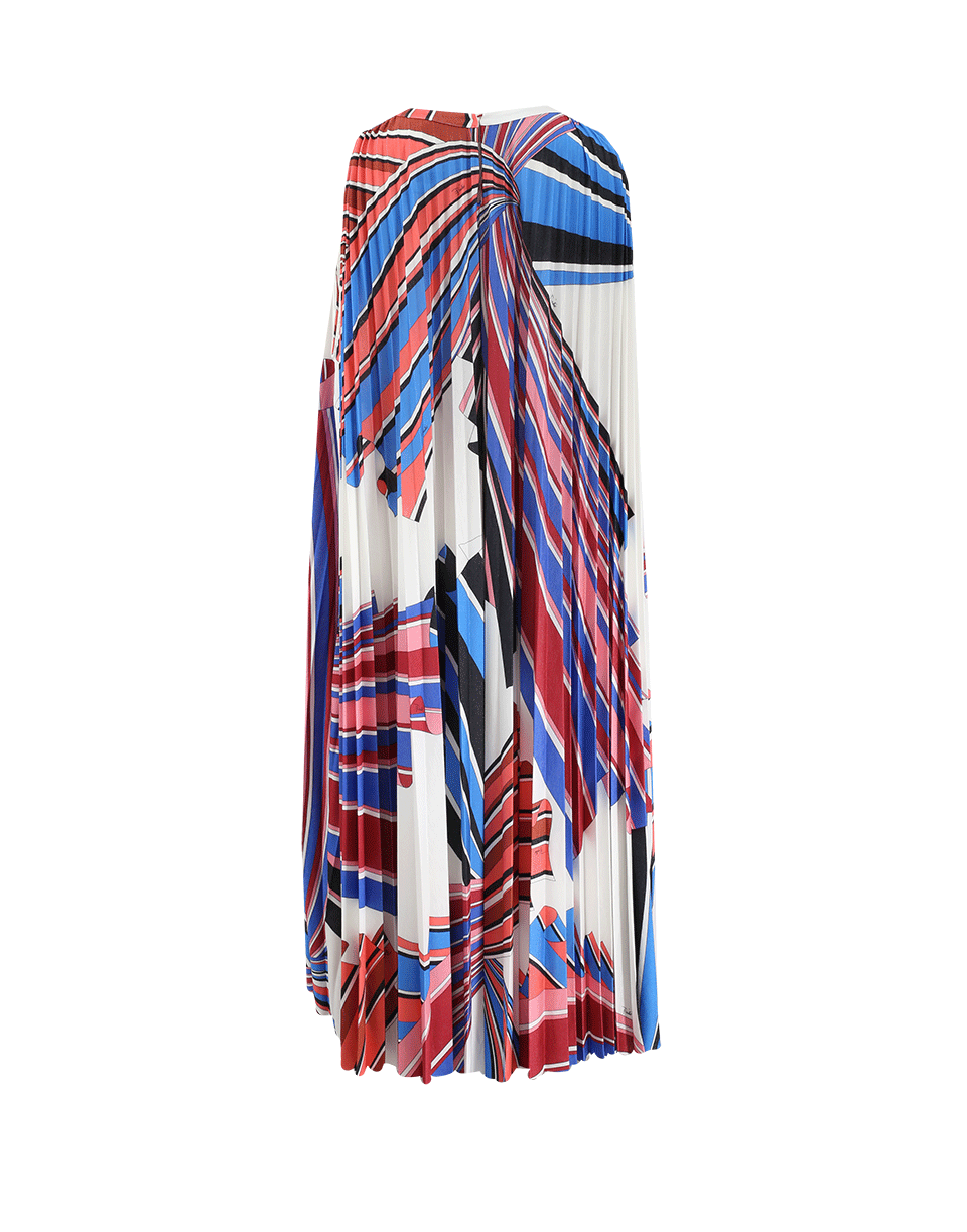EMILIO PUCCI-Pleated Jersey Print Dress-BIANCO
