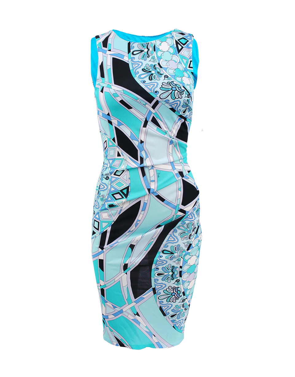 EMILIO PUCCI-Sleeveless Fitted Ruched Side Dress-