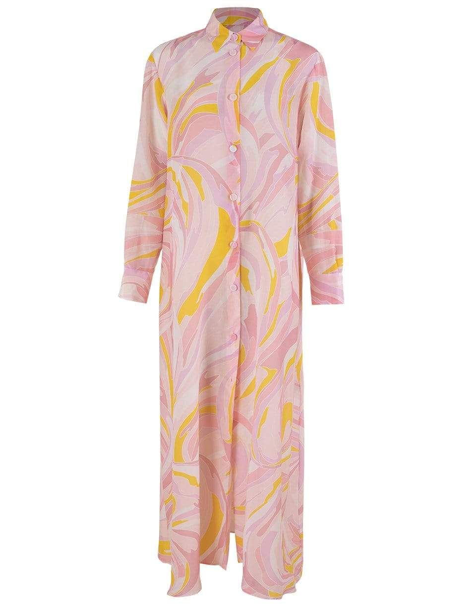 EMILIO PUCCI-Vetrate Print Maxi Shirt Dress-