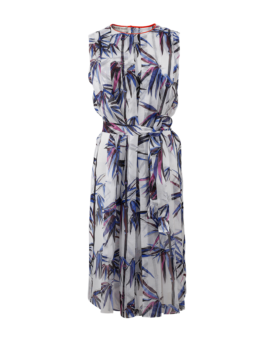 EMILIO PUCCI-Ribbed Organza Dress-COBALT