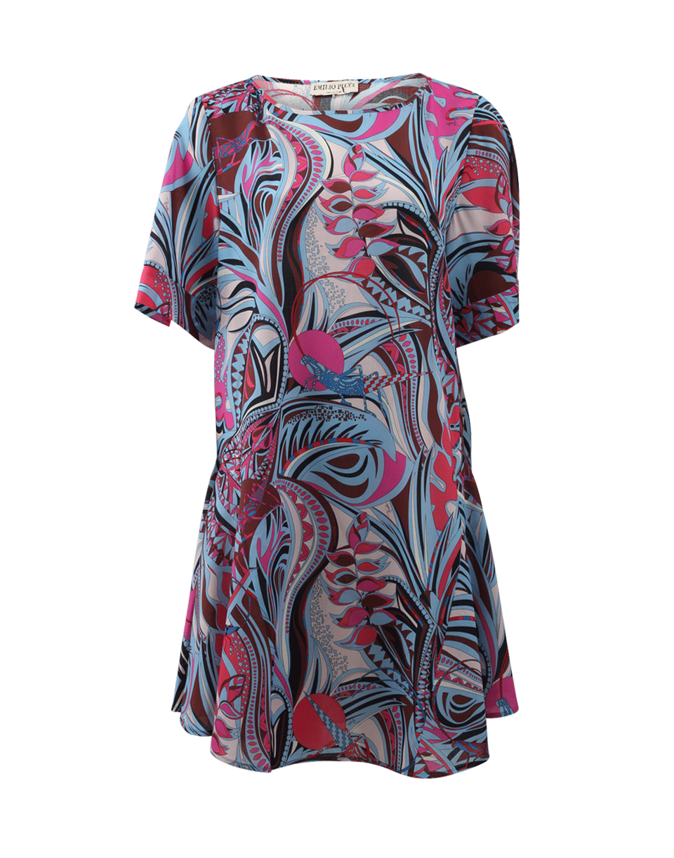 EMILIO PUCCI-Flounce Hem Print Dress-FUCHSIA
