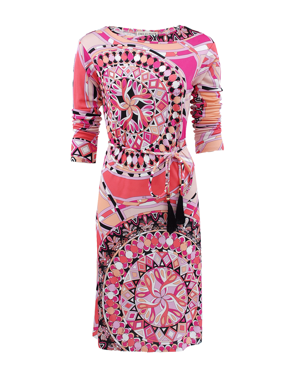 EMILIO PUCCI-Long Sleeve Fitted Capri Dress With Belt-