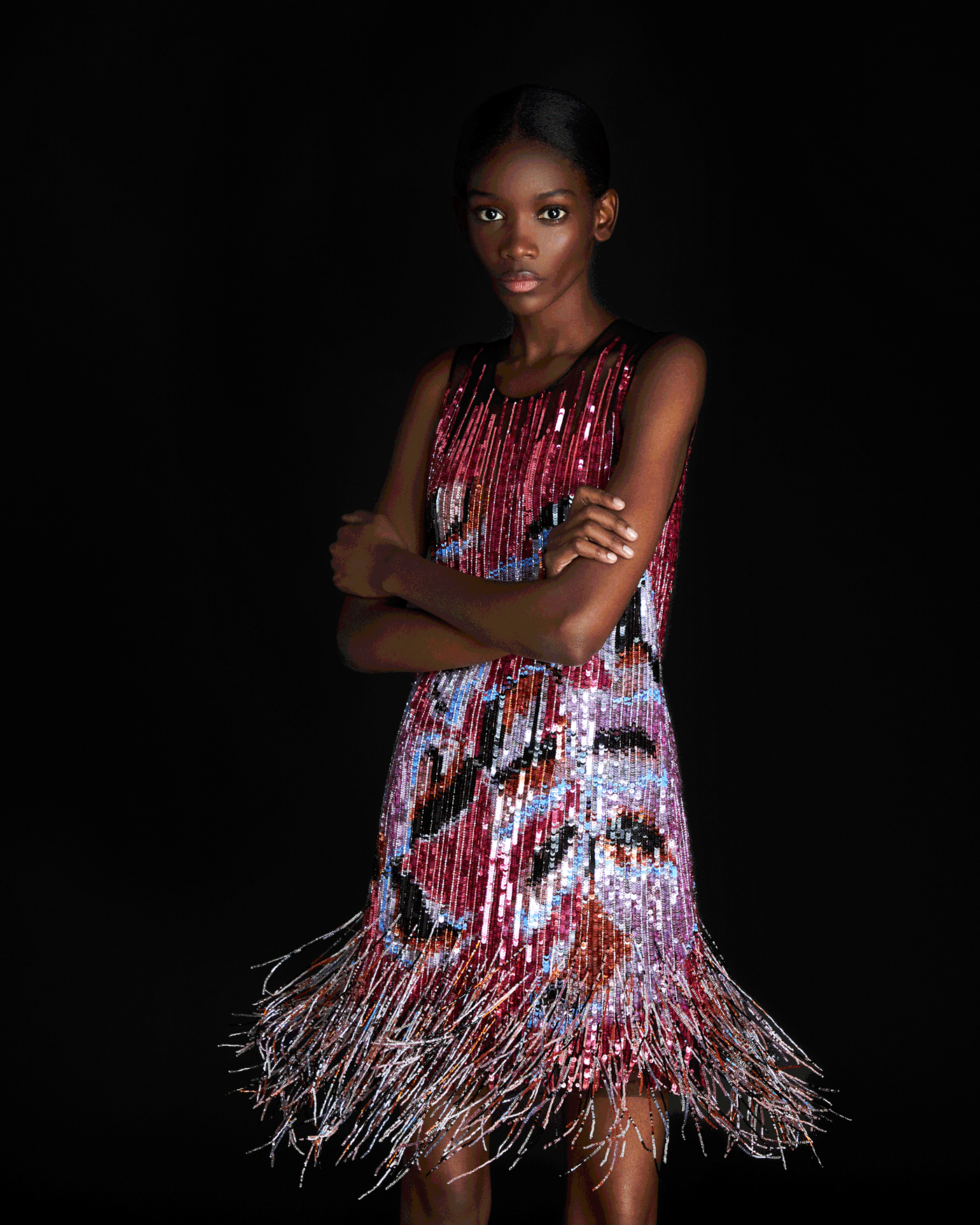 EMILIO PUCCI-Beaded Shift Dress-PINK