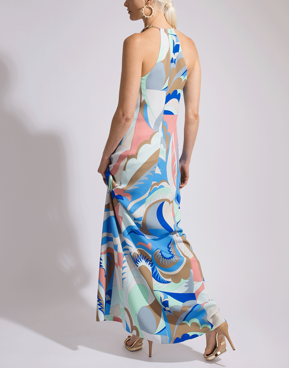 EMILIO PUCCI-Chain Neck Halter Maxi Dress-TALPA
