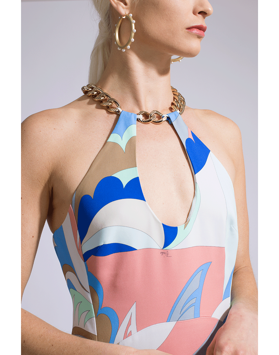 EMILIO PUCCI-Chain Neck Halter Maxi Dress-TALPA