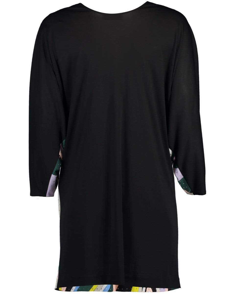 EMILIO PUCCI-Verde Long Sleeve Studded Printed Dress-
