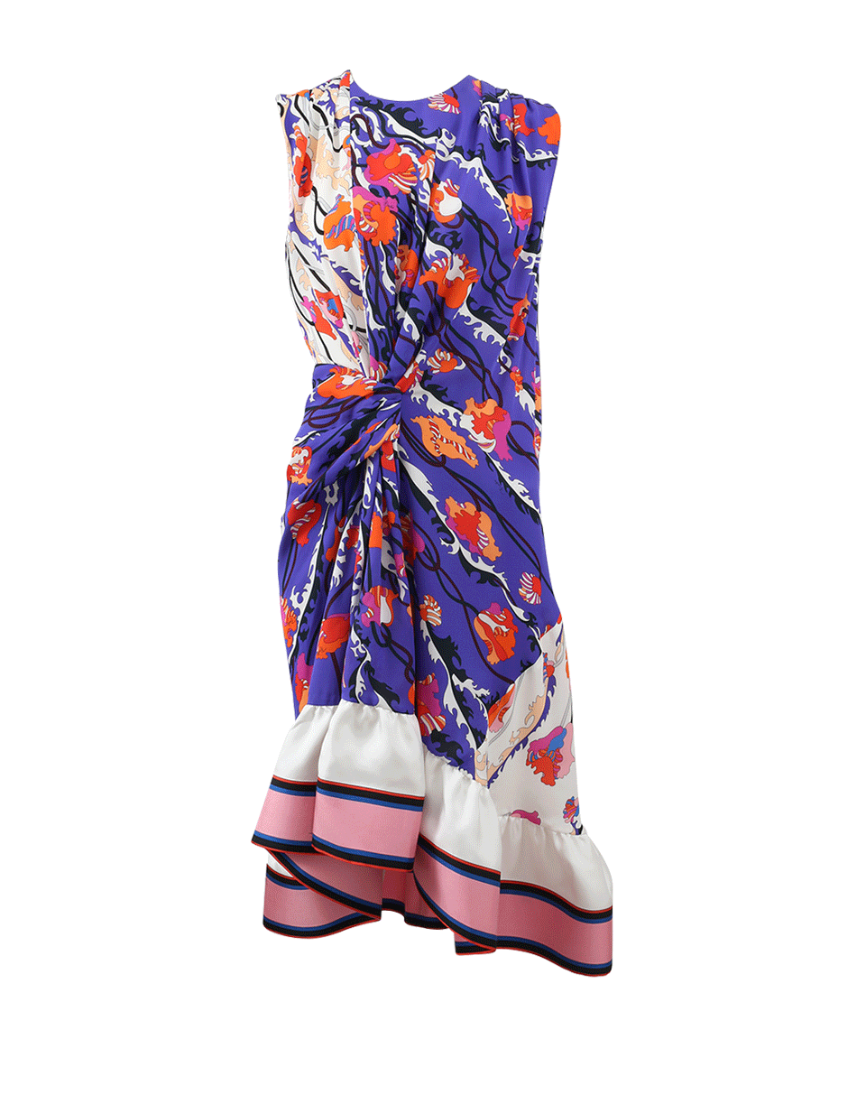 EMILIO PUCCI-Ruffle Hem Printed Dress-
