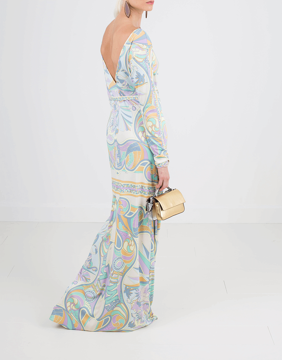 EMILIO PUCCI-Miami Print Jersey Gown-