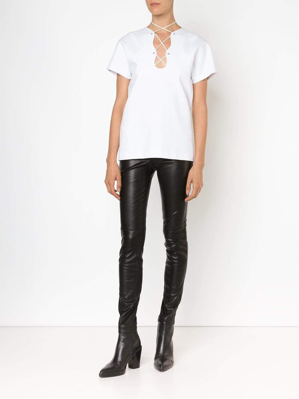 EMILIO PUCCI-Double Side Zip Leather Legging-