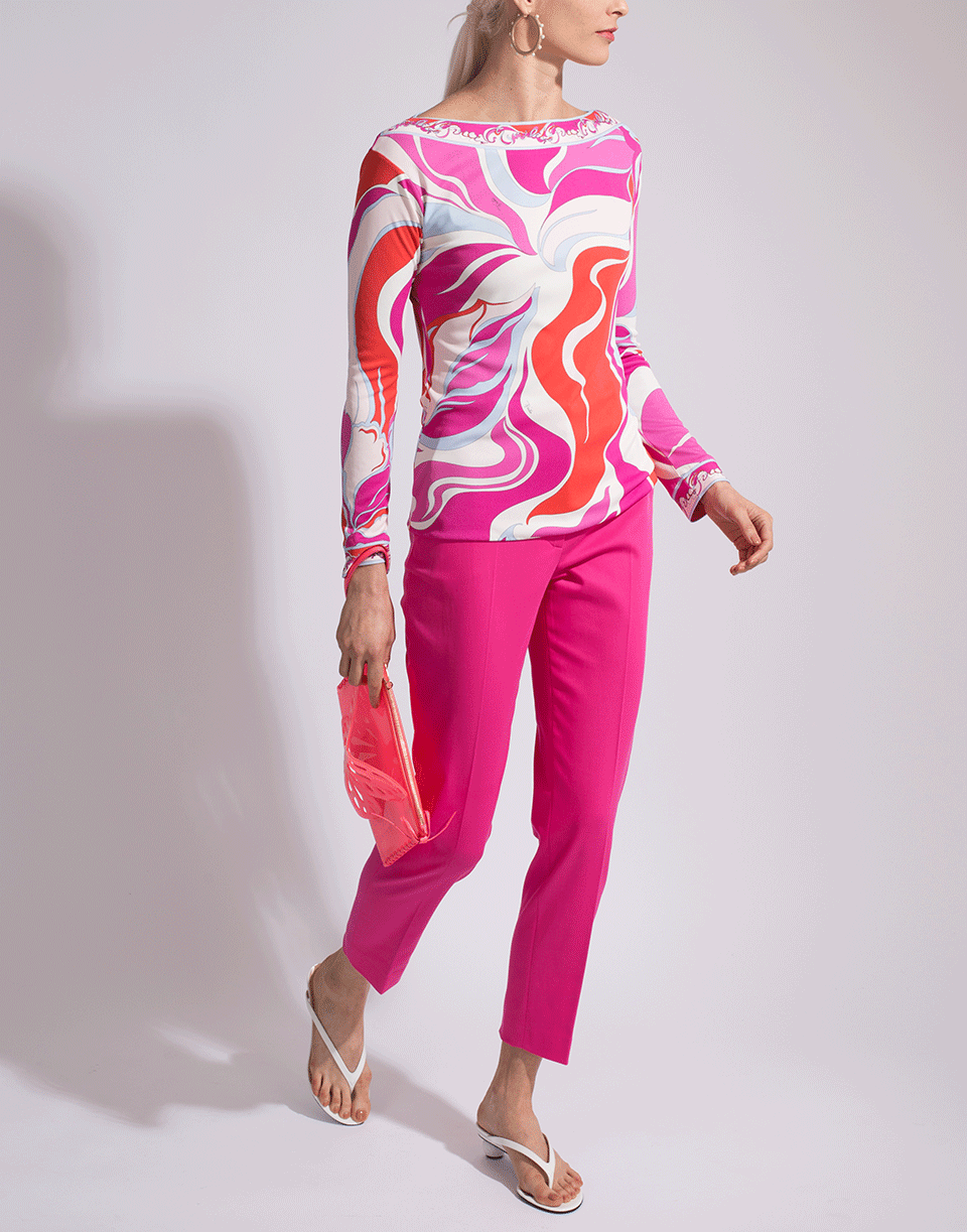 EMILIO PUCCI-Cotton Stretch Front Zip Pant-