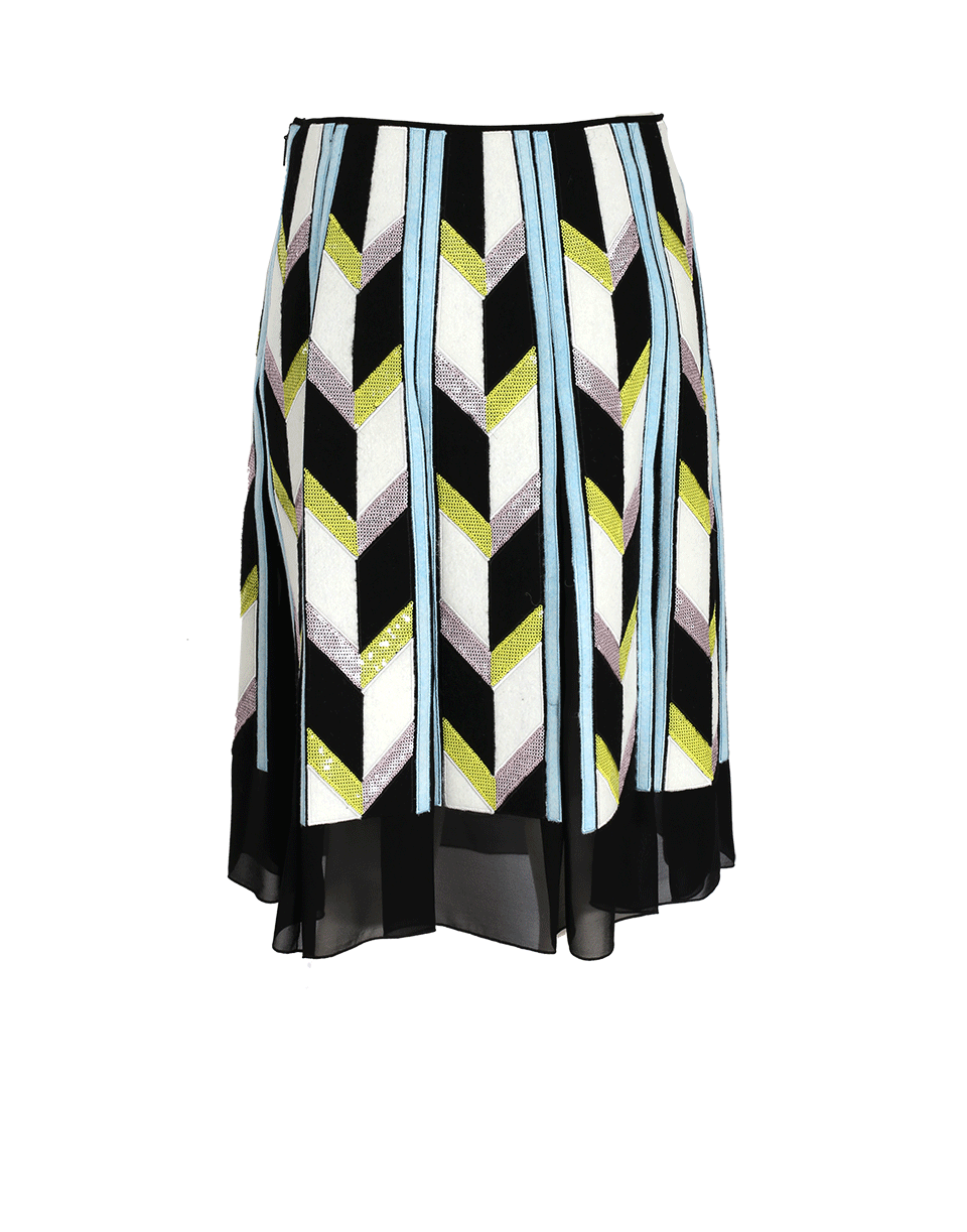 EMILIO PUCCI-Sequined Sheer Hem Skirt-