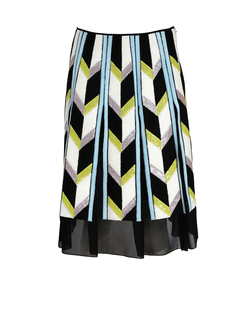EMILIO PUCCI-Sequined Sheer Hem Skirt-