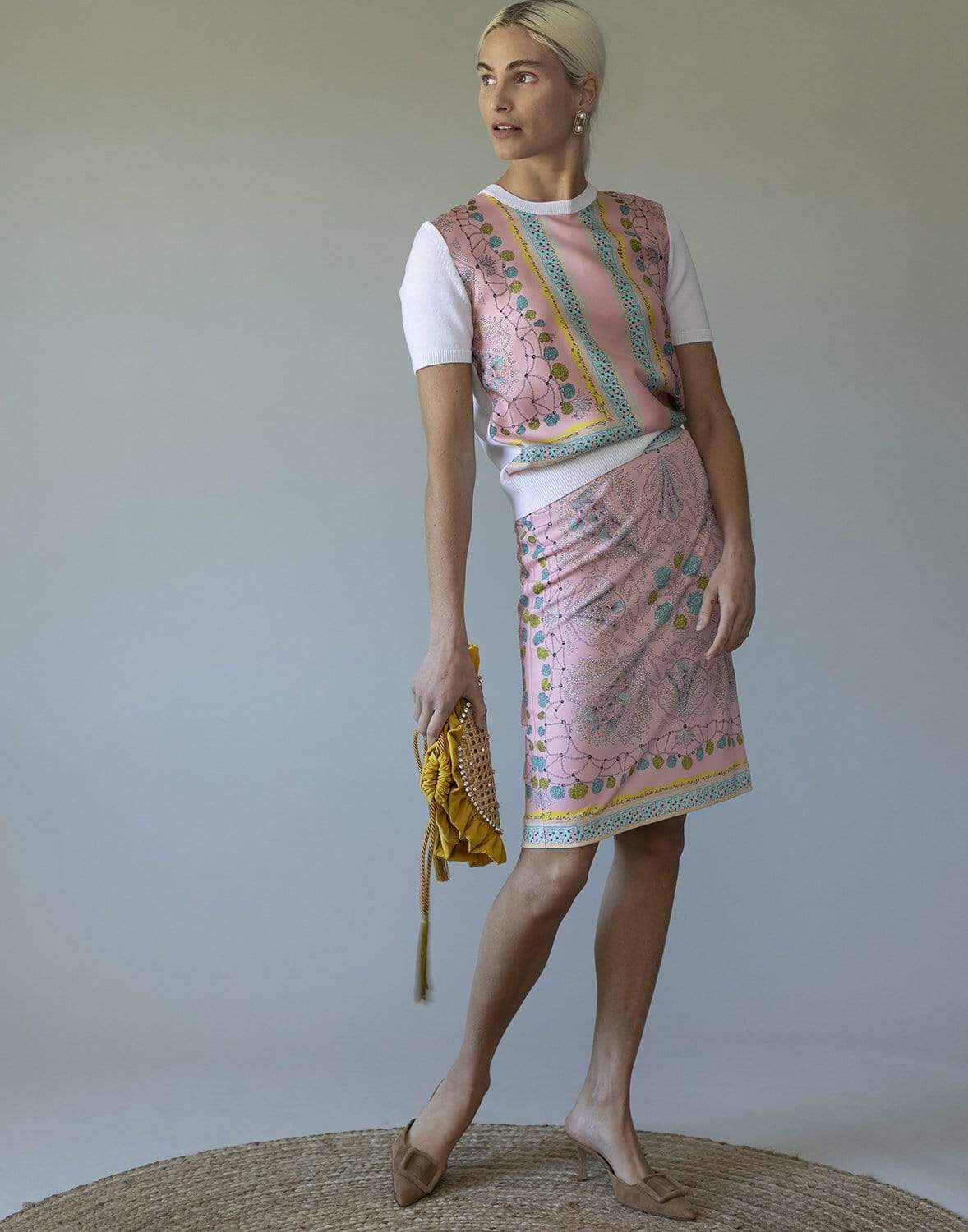 EMILIO PUCCI-Conchiglie Print Jersey Skirt - Rosa Turchese-