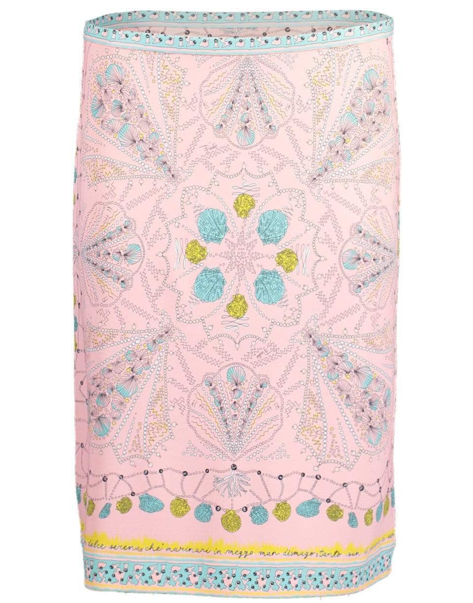 EMILIO PUCCI-Conchiglie Print Jersey Skirt - Rosa Turchese-