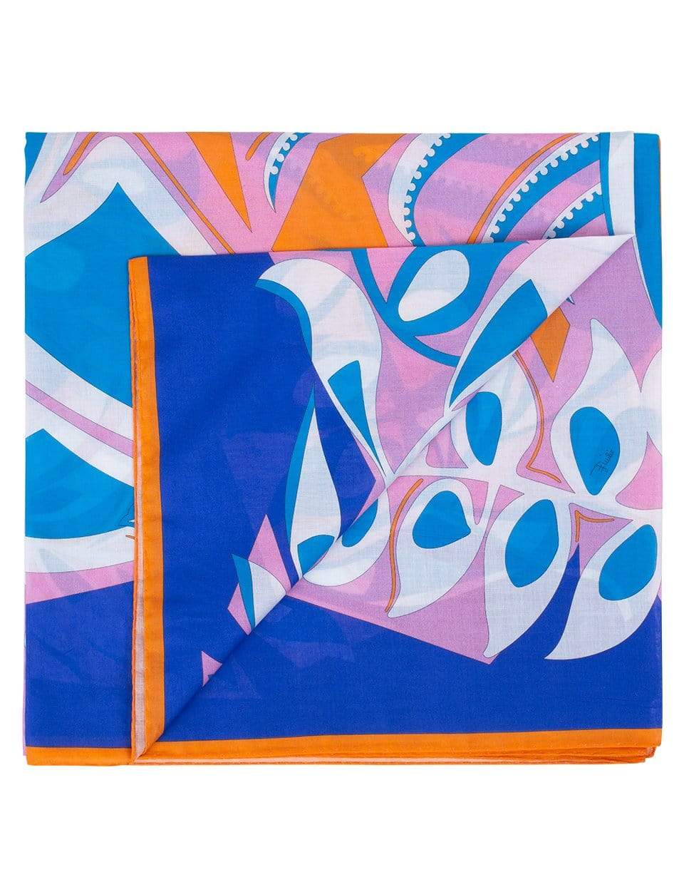 EMILIO PUCCI-Long Pareo Turquoise Scarf-TURQUOIS