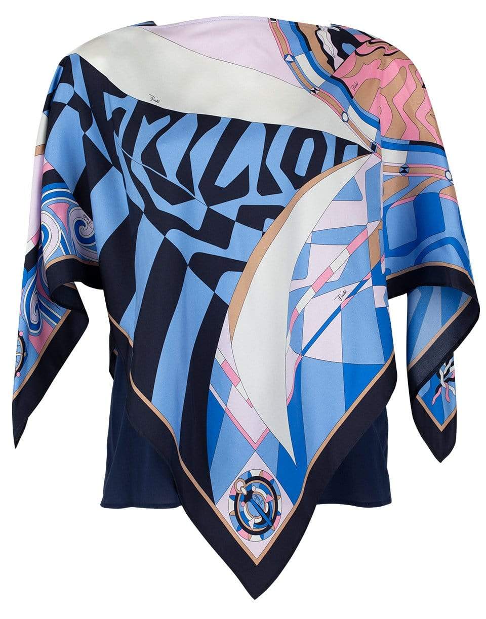 EMILIO PUCCI-Long Sleeve and Camisole Print Blouse-