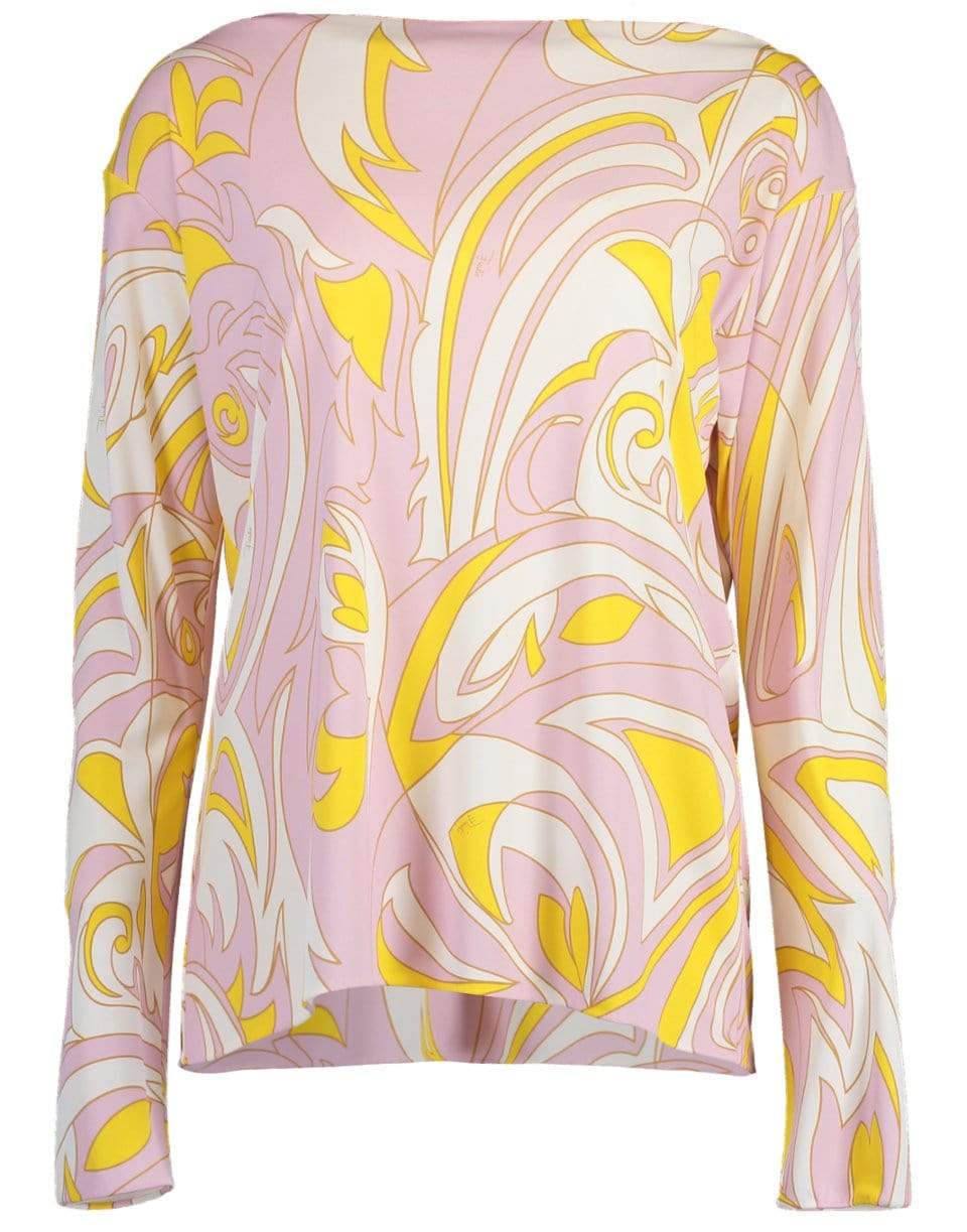 EMILIO PUCCI-Long Sleeve Print Blouse-
