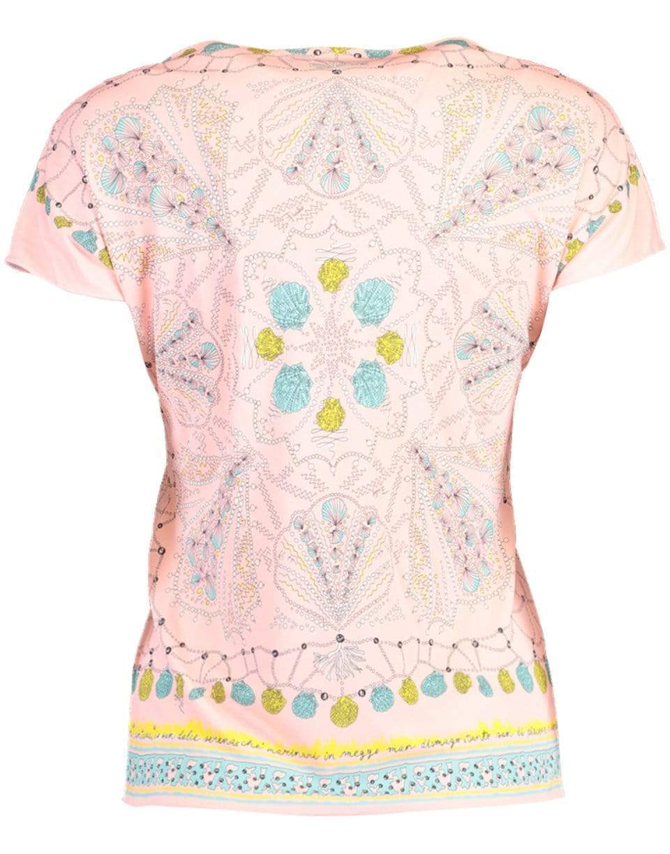 EMILIO PUCCI-Short Sleeve Printed Jersey Blouse-