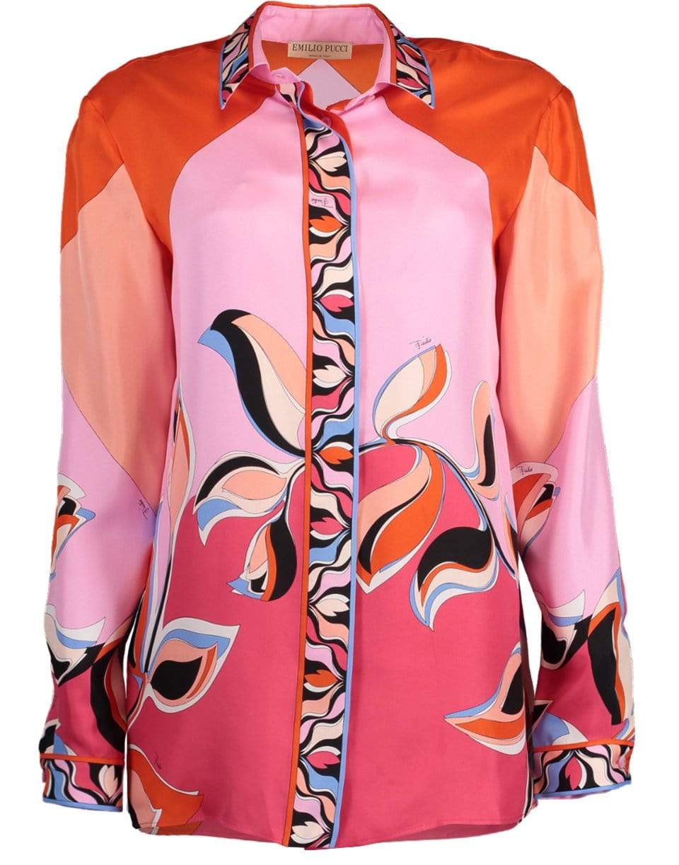 EMILIO PUCCI-Print Button Down Blouse-