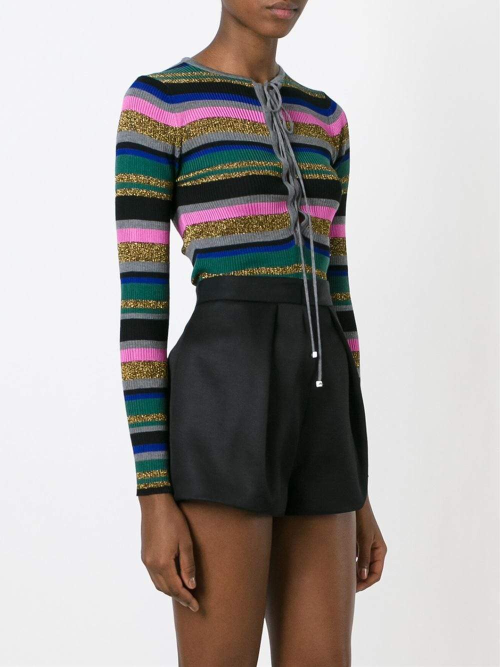 EMILIO PUCCI-Lace-Up Striped Knit-