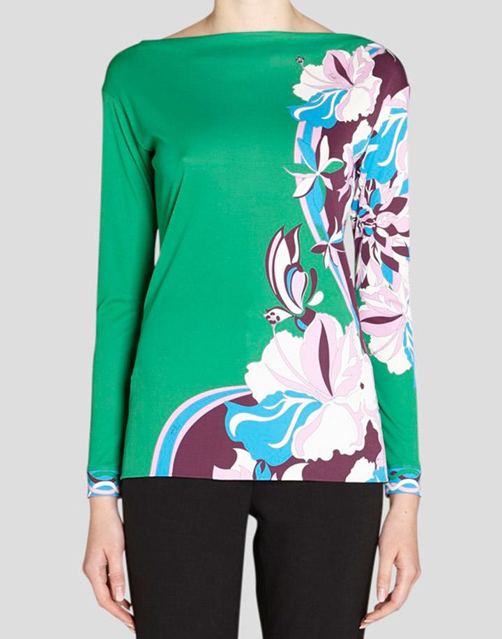 EMILIO PUCCI-Fitted Boatneck Top-