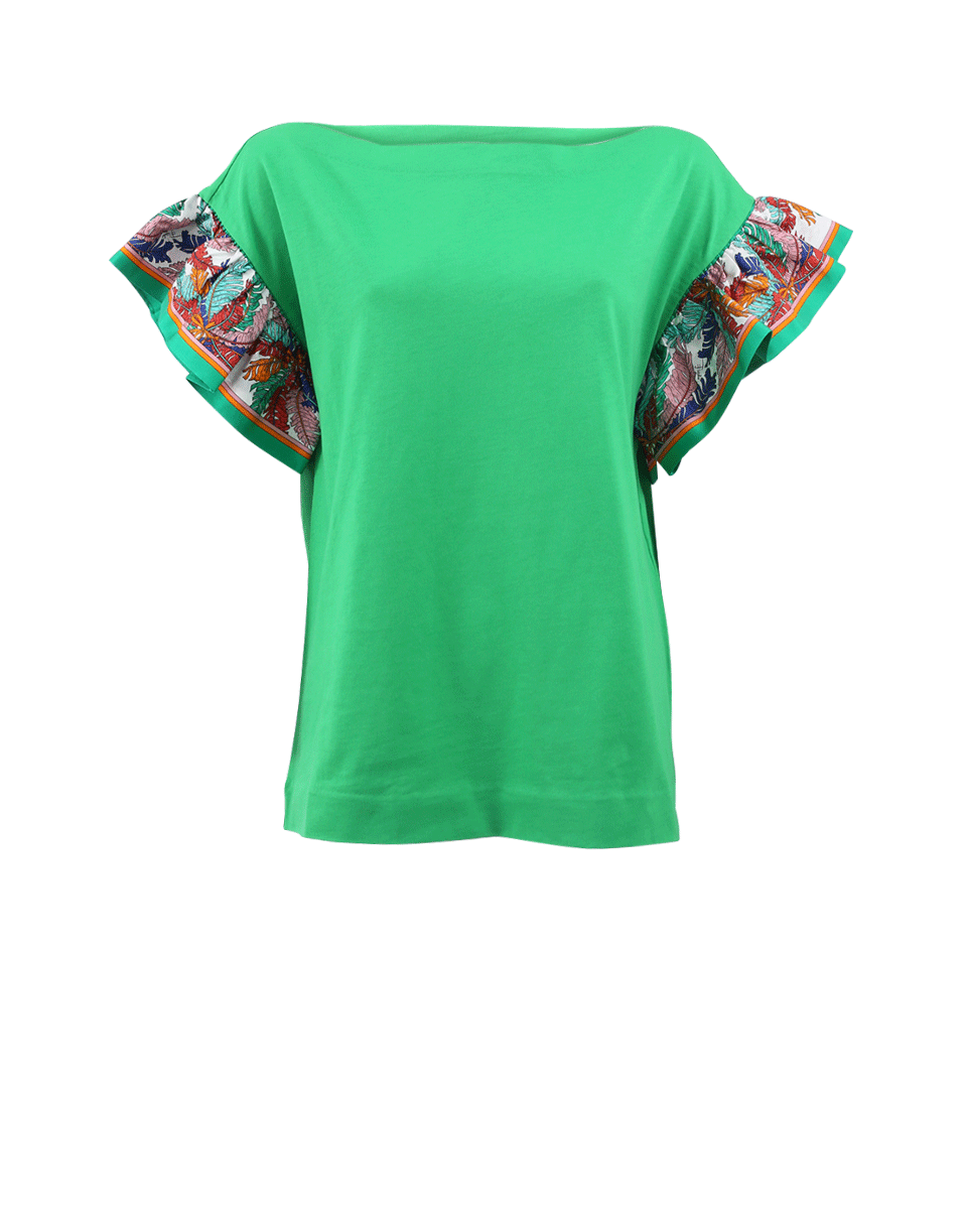 EMILIO PUCCI-Silk Detail T-Shirt-