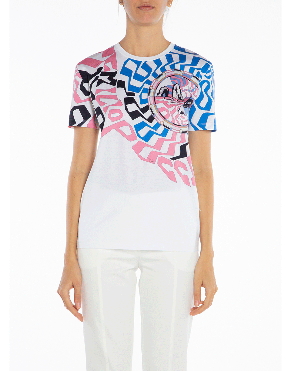 EMILIO PUCCI-Short Sleeve Printed T-Shirt-