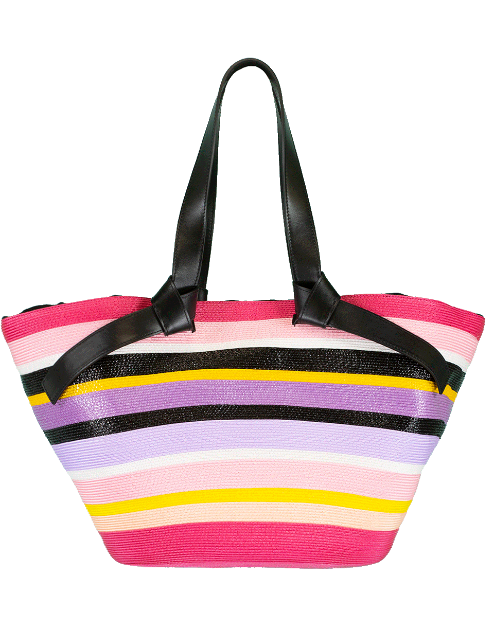EMILIO PUCCI-Black and Multi Color Striped Tote-YLLW/BLK