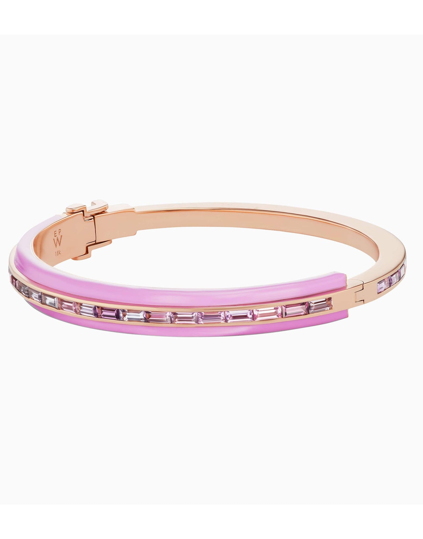 EMILY P WHEELER-Pink Enamel Tired Bracelet-ROSE GOLD