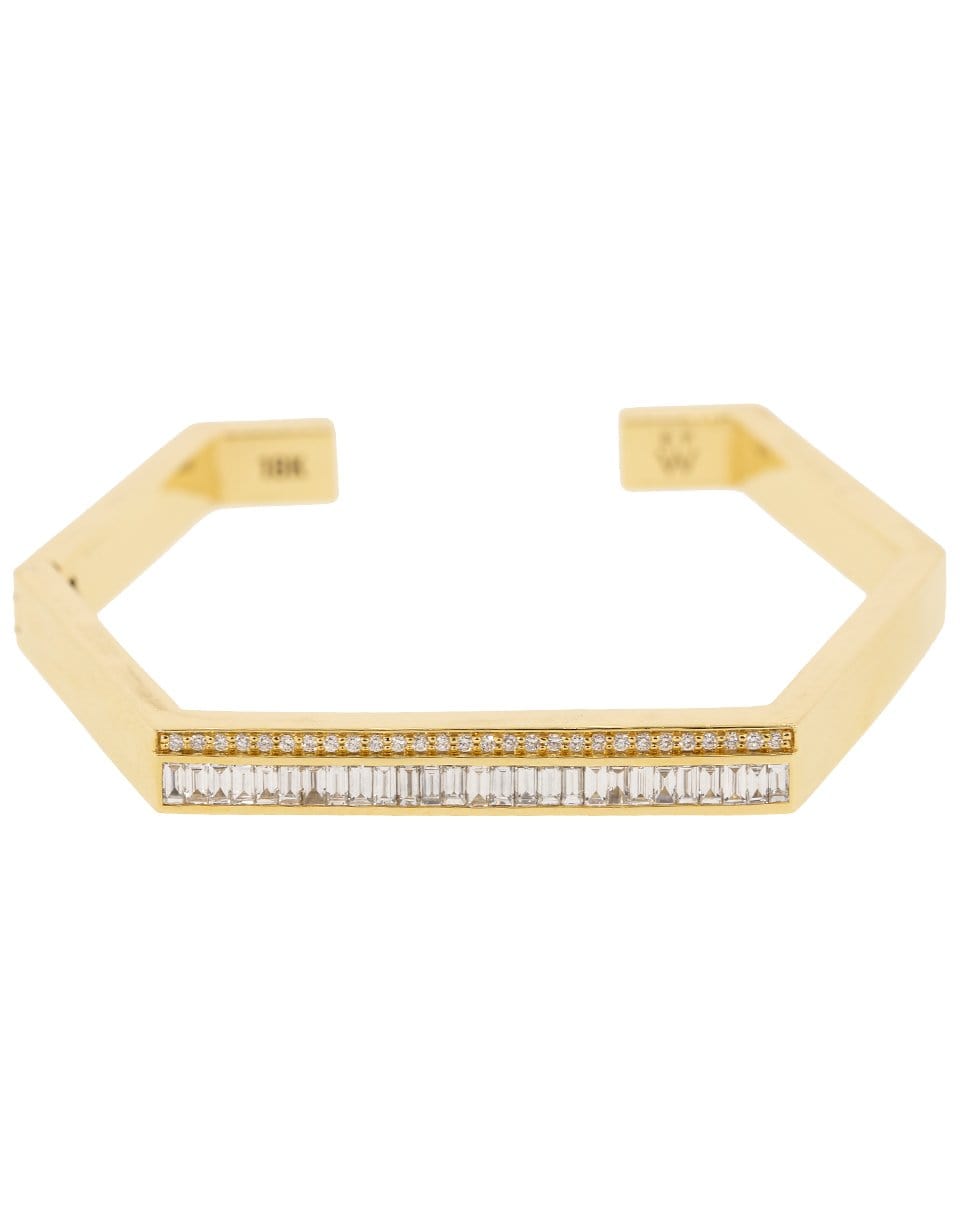 EMILY P WHEELER-Diamond Hexagon Cuff-YELLOW GOLD