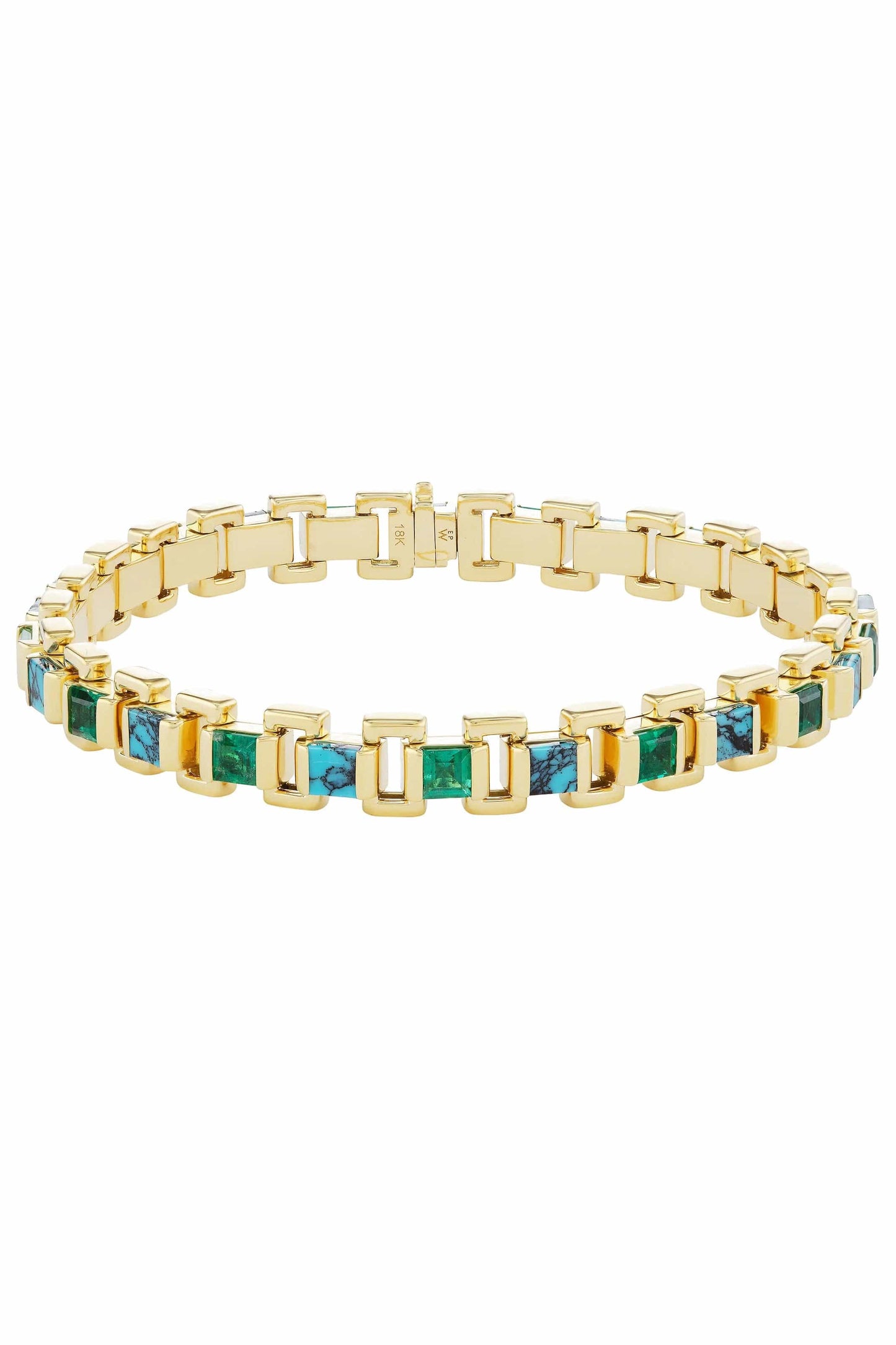 EMILY P WHEELER-Emerald Hinge Bracelet-YELLOW GOLD