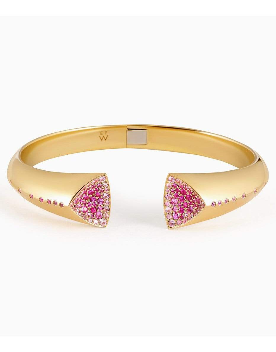EMILY P WHEELER-Pink Sapphire Geode Cuff-YELLOW GOLD
