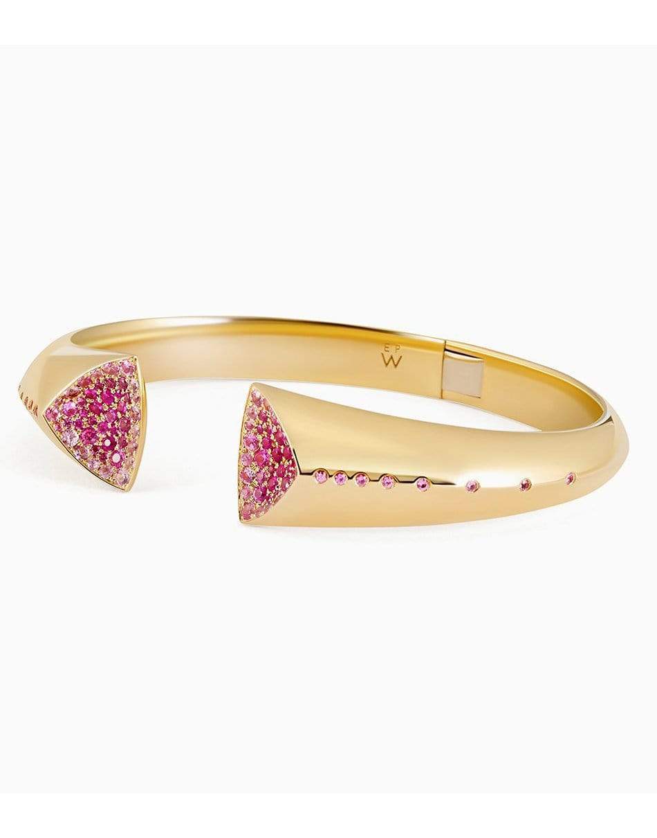 EMILY P WHEELER-Pink Sapphire Geode Cuff-YELLOW GOLD